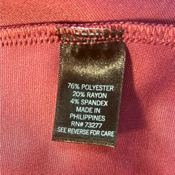 NWOT Vera Wang Peplum Top, zip back, elbow length sleeves, XXL - Picture 5 of 6